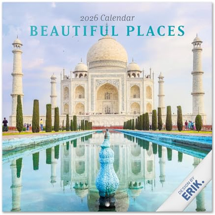Grupo Erik Kalender 2026 Wandkalender Bedeutende Orte Kalender 2026 Familienplaner 30 x 30 cm 12 Monate + Letzten 4 Monate 2025 auf einer Seite - Offizieller Fanartikel Merch