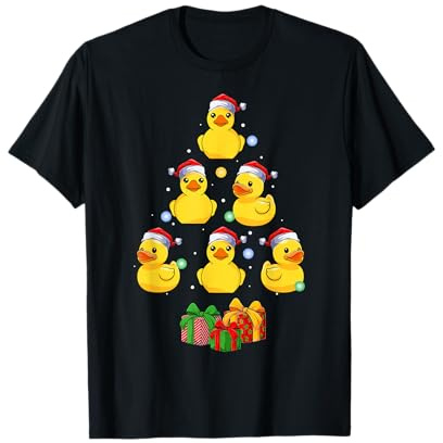 Rubber Duck Christmas Tree Funny Santa Hat Duck Xmas Pajamas T-Shirt