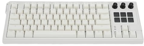 Garsent Teclado de Juego con Cable, Teclado Mecánico, 75% 78 Teclas Cambio de Teclado Mecánico de Intercambio Caliente con 6 Teclas Programables LCD, Red Switch RGB Tecillos de (White)