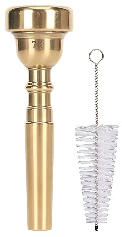 TOPINCN Embout de Trompette 7C, Accessoires de Trompette, Petit Embout de Pratique Compact, de en Laiton avec Brosse en Métal pour les Amateurs de