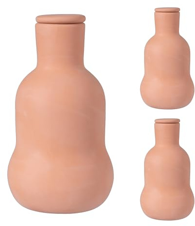 Relaxdays Ollas, Set 3 pz, 500 ml, Terracotta, irrigazione radicale per aiuole Rialzate e Serre