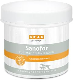GRAU - das Original - Sanofor, Heilmoor zum Aufbau der Darmflora, für eine vitale Darmschleimhaut und -flora 1er Pack (1 x 500 g), Ergänzungsfuttermittel für Hunde und Katzen