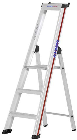 Hymer Stufenstehleiter 3 Stufen (mit Plattform 25x25 cm, einseitig begehbar, Oben mit Ablageschale) 602603