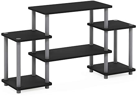 Furinno Turn-N-Tube No Tools Entertainment Center, TV Unit, TV Stands, Black/Grey,105.4 (W) x 58 (H) x 29.5 (D) cm