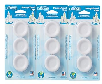 Dr. Brown's Natural Flow Standard Storage Travel Caps Replacement, 9 Count (Pack of 1)