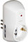BTicino S3610DB Adattatore Safe Presa Multipla a 3 posti, con 1 Presa Schuko Standard Tedesco, 2 Prese Bivalenti 10/16A e Interruttore Automatico Luminoso di Sicurezza, colore Bianco