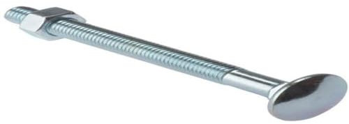 Merriway BH04832 (10 Pcs) Carriage Bolts with Nuts, M8 x 100 mm (5/16 Inch x 4 Inch), Zinc Plated - Pack of 10 Pieces