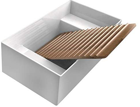 Lavabo-lavatoio cm 60x38 MEG11 completo di asse in legno