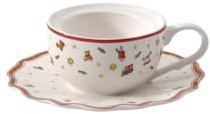 Villeroy & Boch - Toy's Delight Teelichthalter Kaffeetasse Weiß und Rot, Weihnachtsdekoration, Kerzenhalter, Dekoration für Wohnzimmer, Flur oder Hauseingang, Dekoartikel Xmas, Premium Porzellan