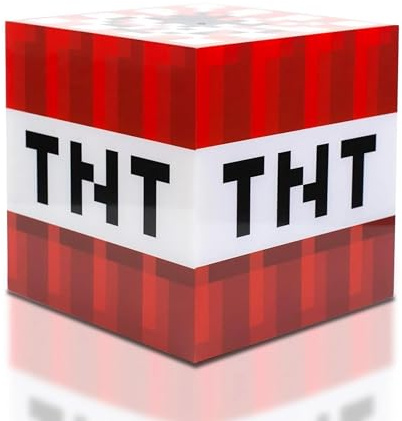 Minecraft TNT Block 6 Inch USB LED Cool Night Light Cube Toy for Kids & Gamers