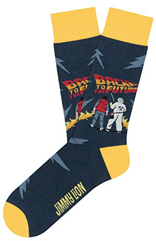 Jimmy Lion Calcetines para Hombre y Mujer Azul Outatime Talla 36-40. Inspirados en uno de los mayores éxitos de la historia del cine y con el sello de calidad exclusivo