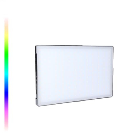 Rollei Lumis Slim LED L RGB LED-Dauerlicht, Videoleuchte mit 396 LED´s,3200K-5600K,24 W, 21 Effekte,360 Farbnuancen und 2180 lux (0.5m bei 5500K)