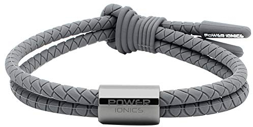 Power Ionics balance armband original, freundschaftsarmbänder, Grauer Schutzarmband, surfer armband herren, Grauer Ring, 26 cm + verstellbar, geeignet für Handgelenke von 12–23 cm