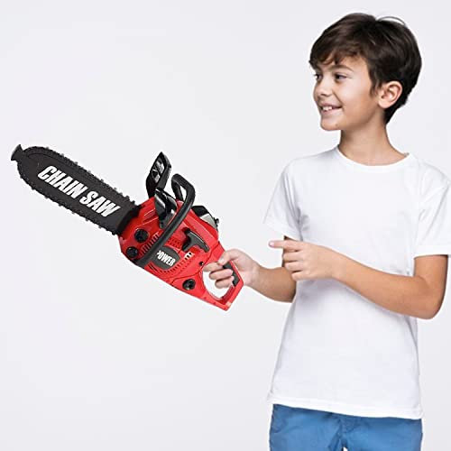 xwin sportseries Construction Tool Electric Chain Saw Toy Play Set Rotating Chain, Realistic Sounds & Pretend Construction Garden Yardwork, Outdoor Preschool Lawn Toy Gift for Toddler, Orange Colour