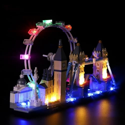 BrickBling Kit d'éclairage LED pour Lego Architecture London Skyline Collection Kit, Kit d'éclairage DIY pour Lego 21034 London Collectible - Pas de modèle Lego
