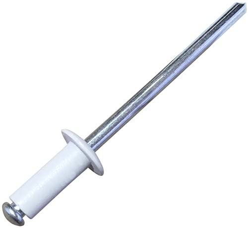 AERZETIX - C57115 - Satz von 50 Blindnieten blindniet Ø4x10 mm weiß RAL 9010 - aus stahl aluminium - popnieten mit bruchfest stange - montage von metallteilen