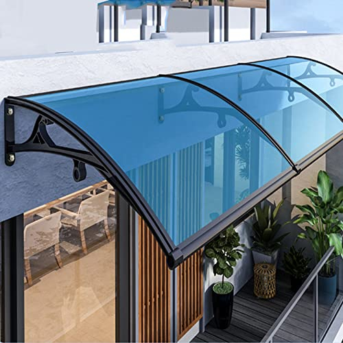 Geruchlos Vordach Haustürvordach,Schallschutz Haustürdach Überdachung Türdach Pultbogenvordach,Pultvordach aus Aluminium,UV-Regen-Schneeschutz,für Dach Balkon Garten (60x400cm/24 x157)