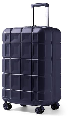KONO Handgepäck Zwillingsrollen-ABS-Hartschalenkoffer 54x34x22cm, 4 Rollen, Dunkelblau