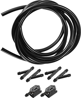 A ABSOPRO Universel Pare-brise Essuie-glace Lave-glace Buse Vaporisateur Gicleur Noir - 7 pcs
