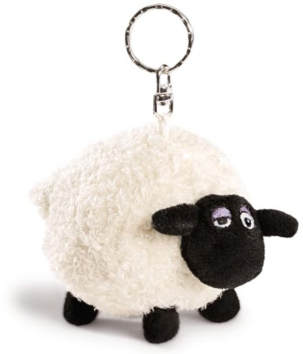 Llavero Oveja Shirley 10cm Blanco - Colgante Animal de Peluche sostenible - para Colgar en la Llave, Bolso, Mochila, y Mucho más, para niños y Adultos, una excelente Idea de Regalo