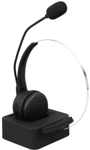 Auriculares Bluetooth de un Oído, Auriculares con Micrófono Monoaural Bluetooth con Reducción de Ruido, Centro de Llamadas Auriculares Manos Libres para Teléfono de Escritorio