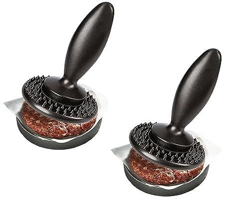 RazyPuy 2 Pezzi Reversibile Inteneritore di Carne e Battitore 3-in-1 Doppio Inteneritore di Carne Inteneritore Hamburger Press Patty Maker