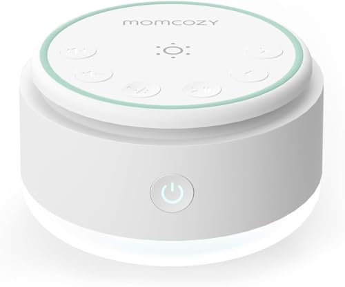 Momcozy Sound Machine für Babys - 20 beruhigende Klänge & Touch-Licht, tragbares weißes Rauschen mit Schlaf-Timer und Speicher | Perfekt für unterwegs, das Kinderzimmer und Ausflüge