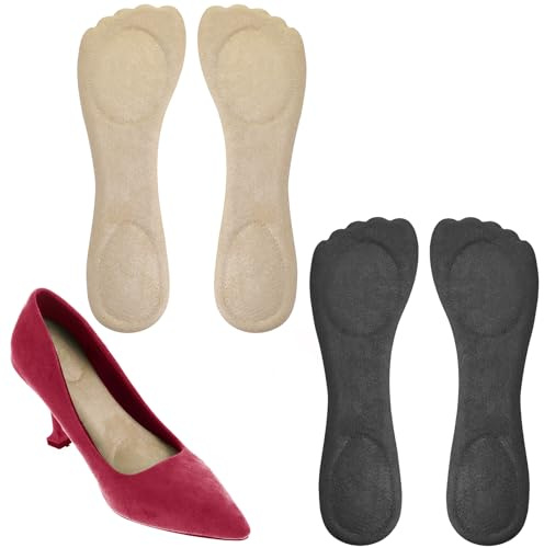 2 Paar Dämpfungseinlagen Einlegesohlen für High Heels Selbstklebende Weiche Schuheinlagen Komfort Einlagen für Schuhe Rutschfeste Ersatz Schuheinlagen Universall für Damen Herren Pumps Sandalen Flats