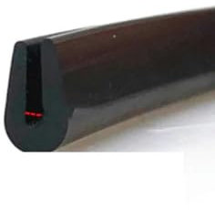 Gummi-U-Streifen, Kantenschutz, Umschließung, gebundenes Glas, Metall, Holz, Platte, Platte, schwarz, U-Typ, Dichtungsstreifen, Kollisionsschutz, rund, 1 x 4 x 9 mm, 1 Meter