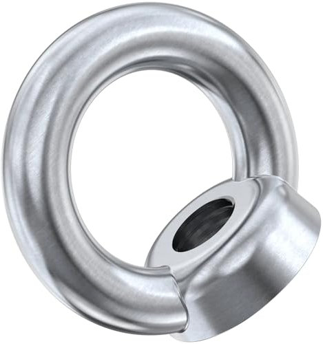 M10 Lifting Eye Nut (Pack of: 2) Heavy Duty Lifting Ring Eye Nuts Female Screw Thread, Ring Shape Eyebolts DIN 582 DIYUK