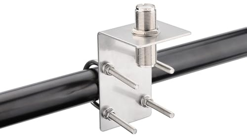 Bingfu Antennenhalterung mit U-Bolzen 16 mm Loch SO239 UHF Adapter | Für Amateurfunk-, CB- und Mobilfunkantennen, inklusive SO239 zu SO239 Adapter für UHF Antennenanschlüsse