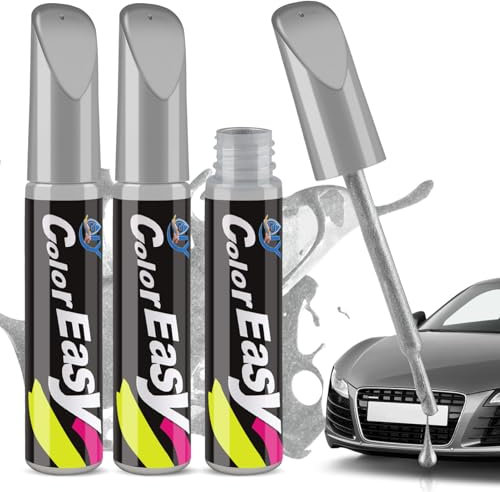 Penriter 3 Stück Auto Lackstift Silber, Glänzend Lackstifte Für Auto Kratzer[36ml], Autolackstif mit Präzisionspinsel, Auto Reparatur Lack, Autolack Kratzer Entferner Lackstift Auto Lackreparaturstift