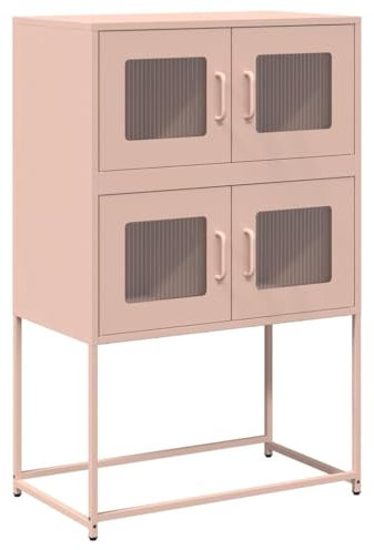HETFTJN Mobili Cucina Madia Moderna Armadietto da Esterno Madie Moderne Soggiorno - Credenza Rosa 68x39x107 cm in Acciaio per Interno Cucina Casa Salotto Soggiorno