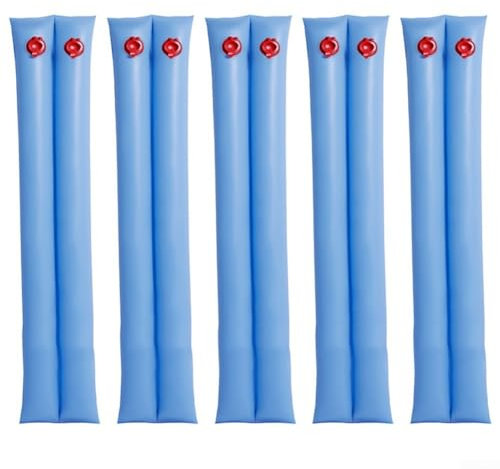 Bolsas de agua resistentes para piscina para cubierta de invierno, paquete de 10 tubos de 8 pies para pesar de forma segura cubiertas de piscina (5 unidades)