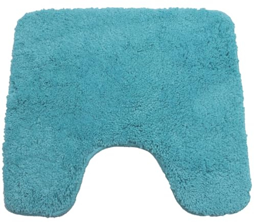 NYVI WC Vorleger NYVISpa Lasalle 45x50 cm Aqua Mit Ausschnitt - Badvorleger - rutschfest, Saugfähig, Schnell Trocknend, Fußbodenheizung geeignet, Oeko-TEX, Waschbar, Weich