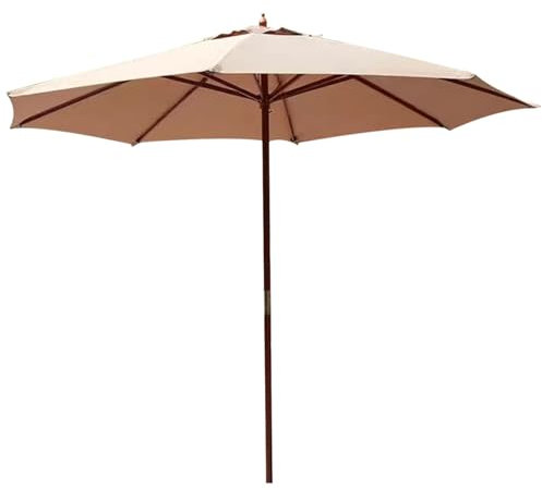 CFLNHMSY Großer Sonnenschirm Zum Entspannen Im Freien, Klappbarer Terrassenschirm, Sonnengeschützter Strandschirm, 8-Knochen Dickeres Schirmgestell, Ohne Fuß(Khaki)