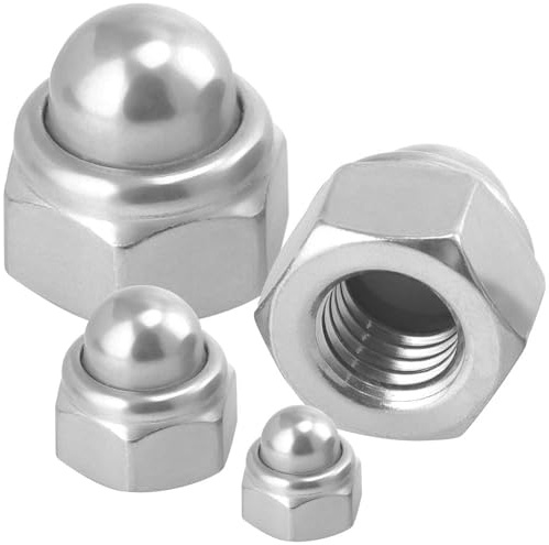 10 Stück Sechskant Hutmuttern M10 selbstsichernd Edelstahl A2 DIN 986 mit Klemmteil Kappenmuttern WIBTEC®