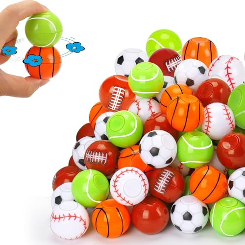 Fidget-Spinner Fußballspielzeug, 24 PCS Mini Fingerspitzen Spielzeug, 3.5 cm Fidget Spinner Ball für Party Gefälligkeiten, Geeignet für Erwachsene und Kinder Stress Sportball Relief Toys (B)