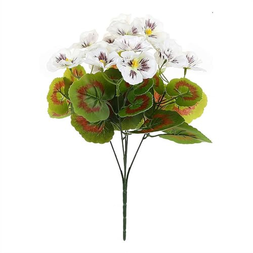 5Pcs Ochine Spring Artificial Pansies,Artificial Primroses Bushes Faux Plastic Flower Fake Plants Outdoor Planters Indoor Outside Garden Home Table Centerpieces Window Box Patio Planter Porch Decor