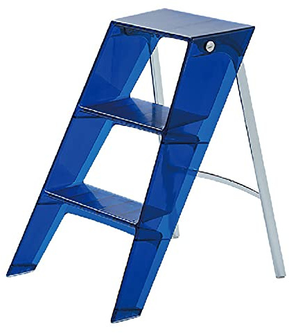 Scaffale a scala in acrilico, sgabello pieghevole a tre gradini antiscivolo per uso interno ed esterno, espositore per la casa in cucina e soggiorno