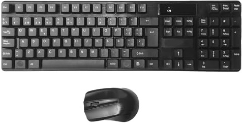 VBESTLIFE Ensemble Clavier et Souris sans Fil, Souris USB Silencieuse 2,4 GHz et Clavier Ergonomique 103 Touches avec pavé Numérique Pleine Taille