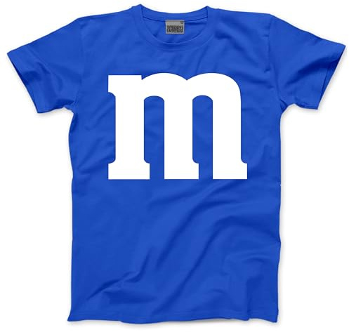 Funny Matching Costume - Chocolate Character Tshirt Matching Tees Halloween Couple Top Beginning with M Fancy Dress Party Team Tops Colours T-Shirt - 12-13 Years Blue