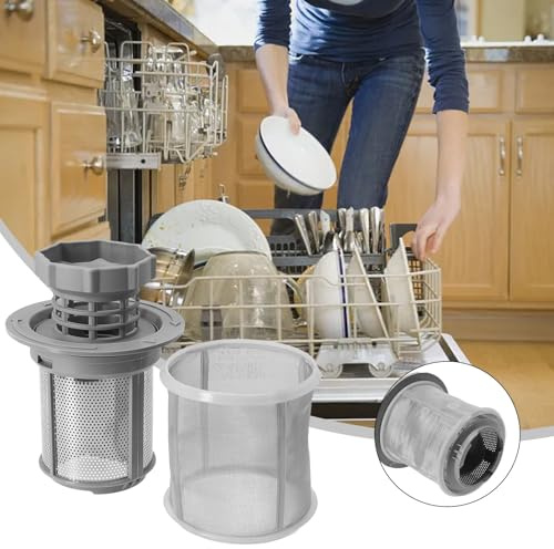 Vibsky Ersatzfilter-Set für Bosch Geschirrspüler Modelle 427903 und 170740, feine 150µm Edelstahl- und PP-Konstruktion, 3-in-1-Design in Grau für effiziente Filtration
