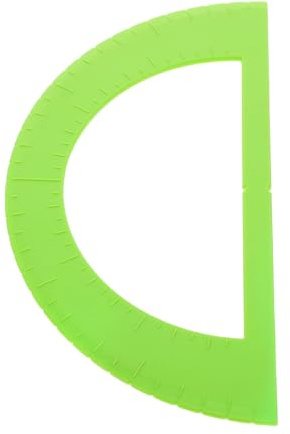 LRXIYODE Rapporteur pour Aveugles Semi-circulaire en Plastique Vert Clair, Outil de Mesure Tactile Haute Visibilité, Matériel Pédagogique pour Déficients Visuels, Règle Mathématique