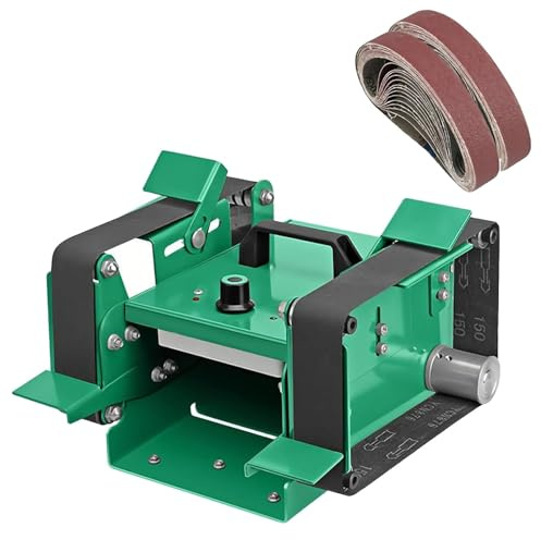 Smerigliatrice da banco a doppia testa e levigatrice a nastro da 1850 W, velocità regolabile 800-12000 giri/min con 20 nastri abrasivi, strumento di lucidatura multiangolo per metallo, legno