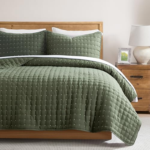R.SHARE Copriletto Matrimoniale Estiva 200x220cm Muschio, Trapunta Matrimoniale Primaverile, Trapuntino Leggero Coperta Divano Letto Multiuso Microfibra Morbido Confortevole OEKO (senza federa)