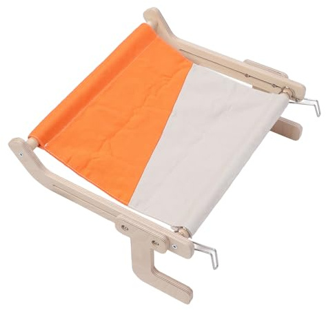 Asixxsix Trespolo per Finestra per Gatti, Letto per Gatti Sospeso in Legno per Davanzale con Amaca in Tessuto Traspirante e Design Salvaspazio per l'uso in Armadietto da Balcone