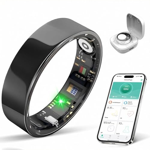 DAKIYVN Smart Ring, Wearable Health Monitor & Fitness Tracker for Men and Women, Air-Light Wireless Monitoring Device for Workout, Sleep and Heart Rate (Black, 11)