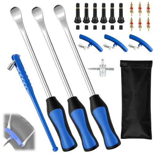 Yurifaz 27 St 30 Cm Däckspak Set, Monteringsspak För Däckbyte med Halkskyddat Gummihandtag, Däckjärn för Cykel, Motorcykel, MTB, Gräsklippare, Skoter, Däckbyte och Demontering.