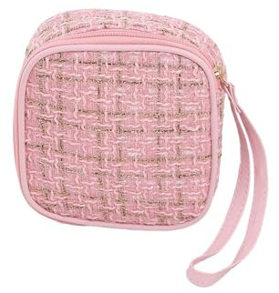 Tampon Aufbewahrungstasche Kleine Kosmetik-Lippenstift-Tampon-Datenkabel-Reise-tragbare Aufbewahrungstasche for Damen, Geldbörse, Handtaschen, Beutel im Make-up-Taschen-Organizer(Pink)